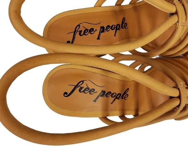 Free People Womens 7.5 Colette Leather Sandal in Hot Orange NEW - Image 8