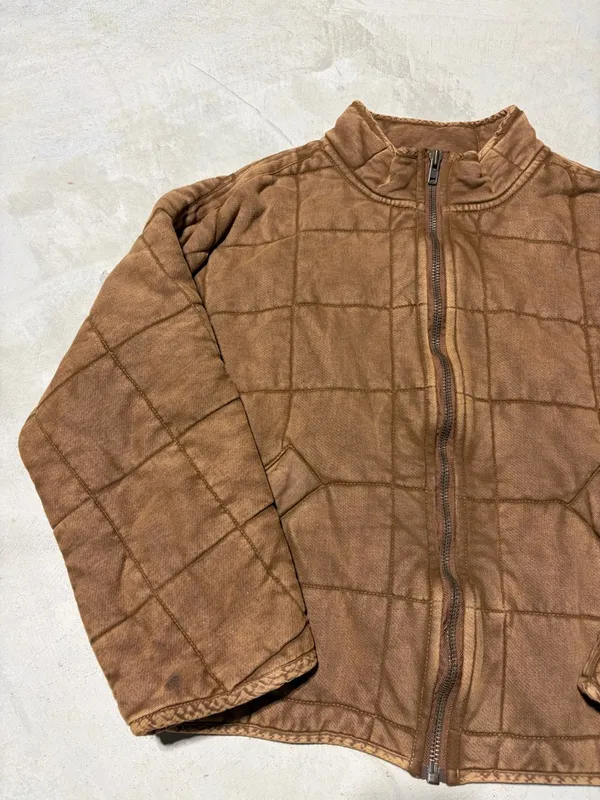 Free people dolman Quilted knit coconut Brown Zip-Front Jacket XS - Image 2
