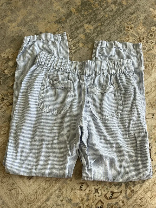 Seersucker Blue and White Linen Pants - Image 7