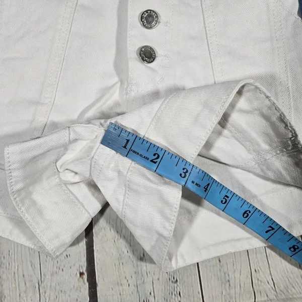 WeWoreWhat Seamed Short High Rise Twill‎ Denim White Button Fly WWDB99-1 Size 26 - Image 9