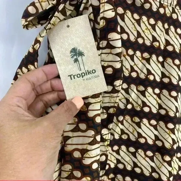 Tropiko‎ By Kultura Brown and Beige Wrap Skirt Size OS - Image 4