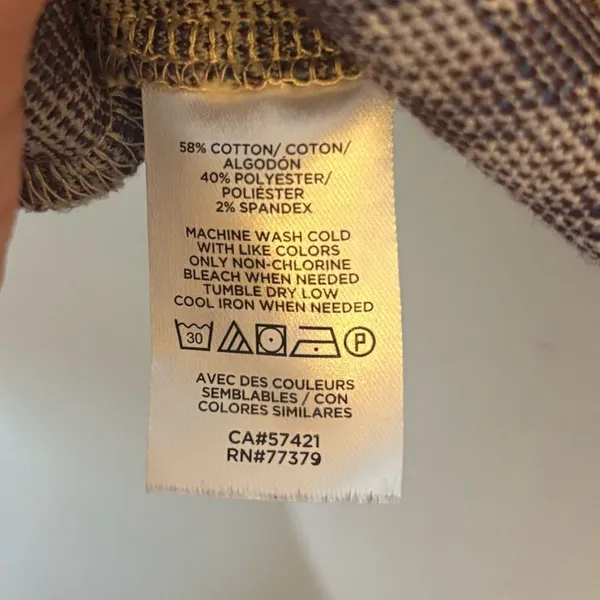 Ann Taylor Cream Checkered Blouse Size Small - Image 5