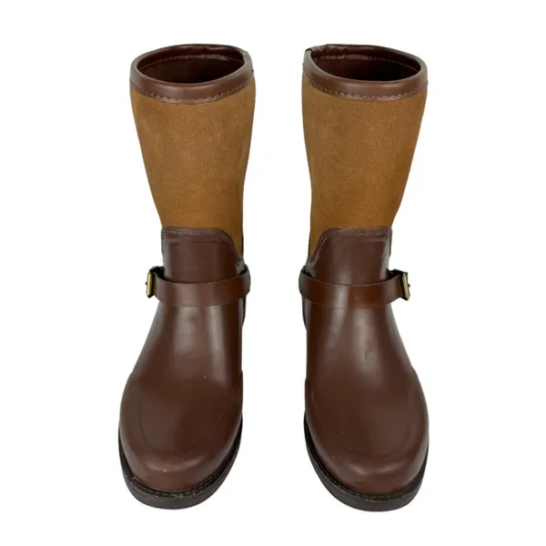UGG Sivada Boots Sz 9 Chocolate Brown Two Tone Rain Boots Waterproof - Image 4