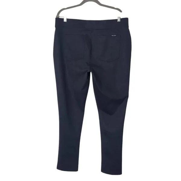 DKNY Black Pull-on Stretch Pants Size XL Gray and Black Diamond Ankle Pants - Image 2