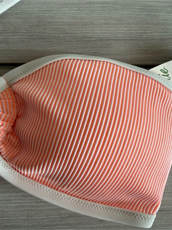 Aerie Ribbed Bandeau Bikini Top Orange XS NWT IN PACKAGE - Image 8