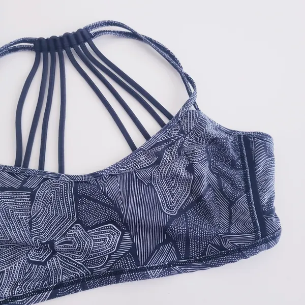 Lululemon Lighten Up BraMini Dottie Tribe White Racerback Sports Bra - Image 4