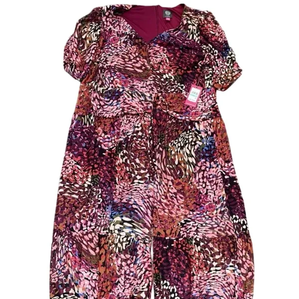Vince Camuto V-Neck Shirred Maxi Dress in Purple / Multicolor Size 20W MSRP $179 - Image 10