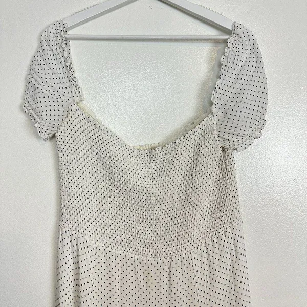 REFORMATION Bambina Polka Dot Dress in Vanilla Size Large - Image 5