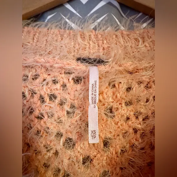 Free People | Sweet Deets Eyelash Sweater in Peach, XS - Image 7