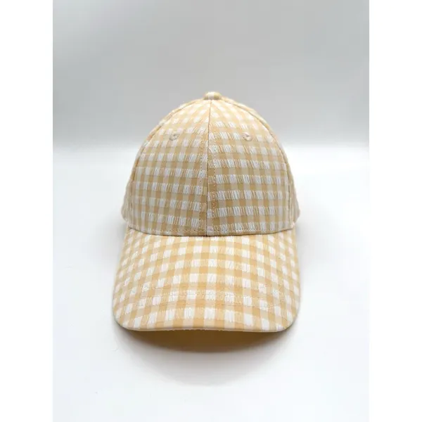 Isaac Mizrahi‎ Gingham Tan Baseball Cap Adjustable One Size NEW - Image 2