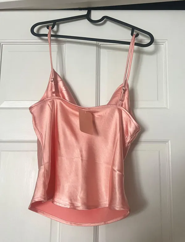 BOUTIQUE Pink Satin Top Size M - Image 2