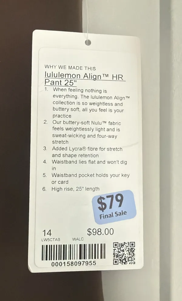 Lululemon Size 14 Align 25” HR Leggings - Image 6