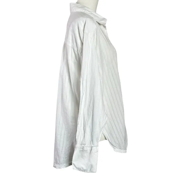Free People Menswear Oversized Tuxy Vibes Shirt Optic White Size Medium Bohemian - Image 8
