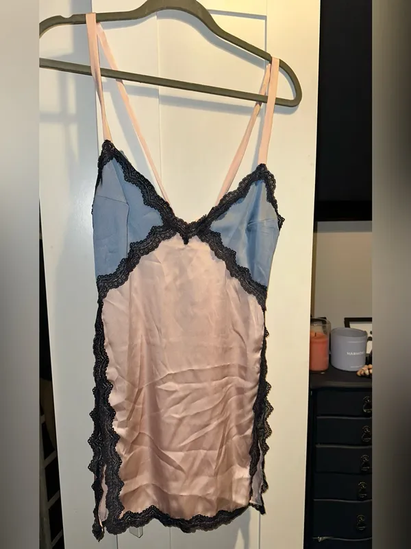 NWT Free People On The Rise Mini Slip Dress- Pink Seasalt Combo $98 MSRP - Image 4