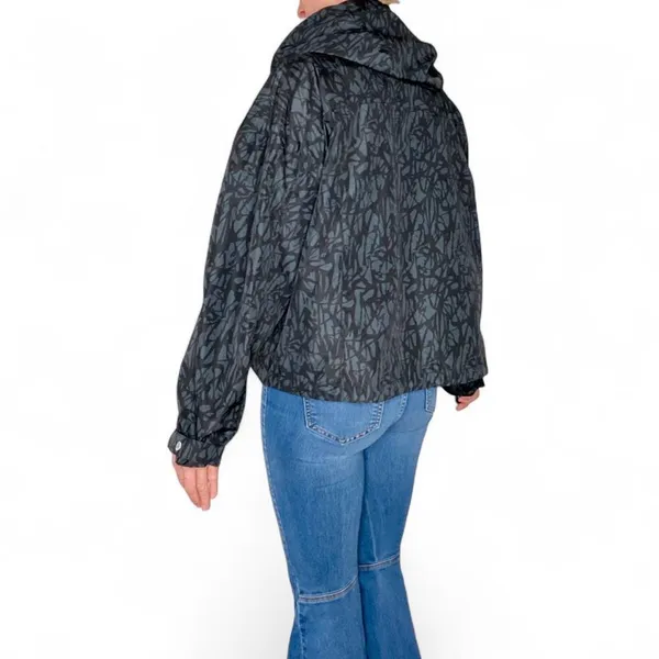 Traj3ctory Black Abstract Hooded Track Rain Athletic Hooded Jacket Size M - Image 6