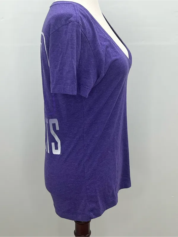 Nike Womens Kansas State K-State Wildcats Purple V-Neck Graphic T-Shirt Large - Image 6