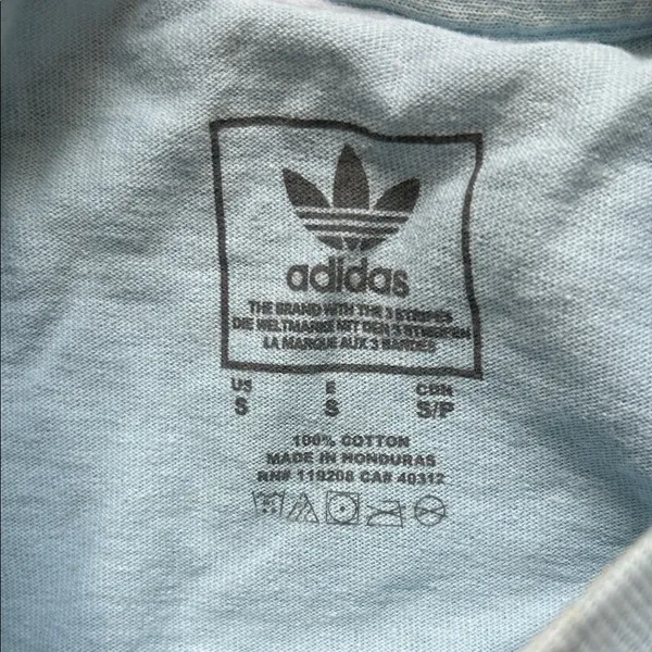 Adidas Sky Blue Long Sleeve Tee - Image 2