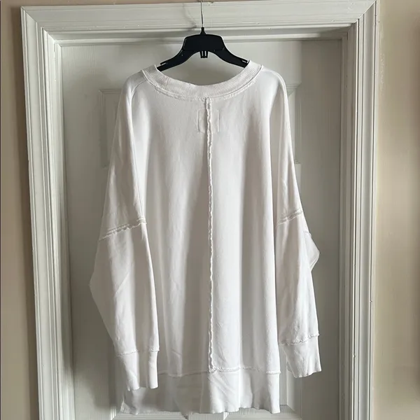 Aerie White Big Chill Oversized Distressed Sweatshirt - Image 8