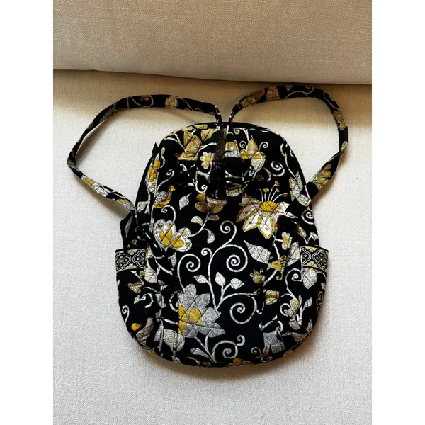 Y2K Vera Bradley‎ Backpack Yellow Bird Floral Retired Quilted Cotton Bag - Image 7