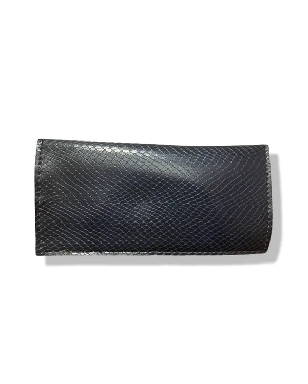 Vintage 90s Empire VisionFaux Blue Snakeskin Glasses Case - Image 2