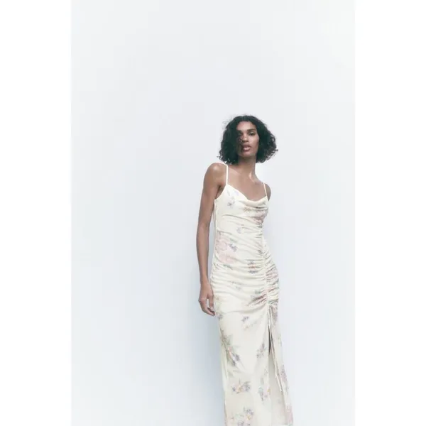 Zara Floral Ruched Dress‎ - Image 4