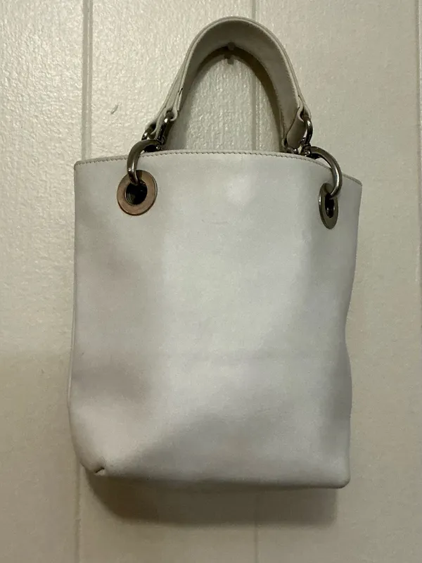HTF Vintage Hobo International White Leather Y2K Little Cute Top Handle Handbag - Image 4