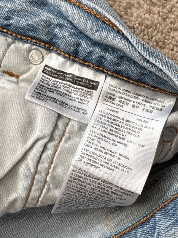 Levi's 501 Light Blue Distressed Denim Cutoff Shorts - Image 2