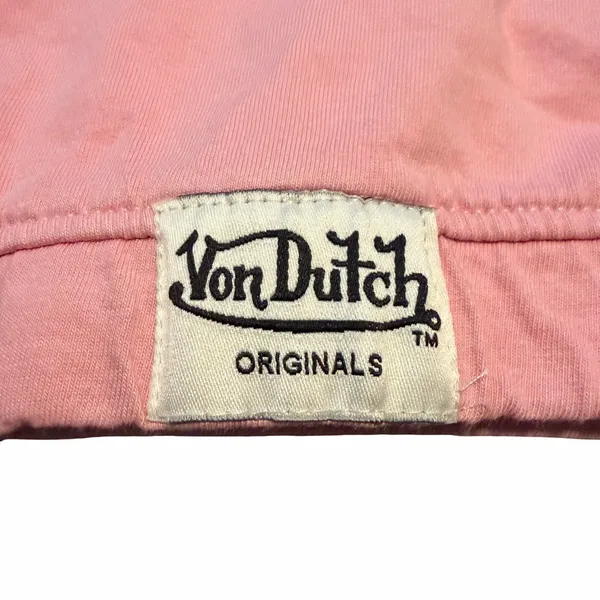 Vintage Von Dutch Womens M Pink Bralette Bra Top Y2K 2000s McBling 100% Cotton - Image 4