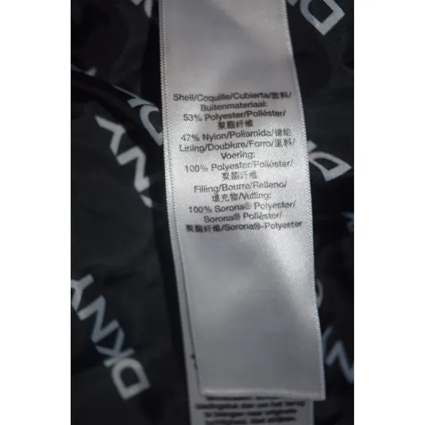 DKNY Sport Black Puffer Jacket Sorona Fill Quilted Stand Collar‎ Women Size S - Image 10