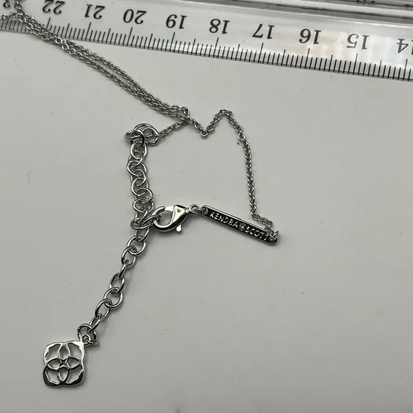 Kendra Scott Pink Heart Necklace NWT Silver Tone Adjustable Chain - Image 6