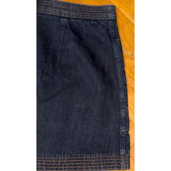 Abercrombie & Fitch Denim Mini Skirt Size 6 Dark Wash Zip Front Cotton Jean Y2K - Image 8