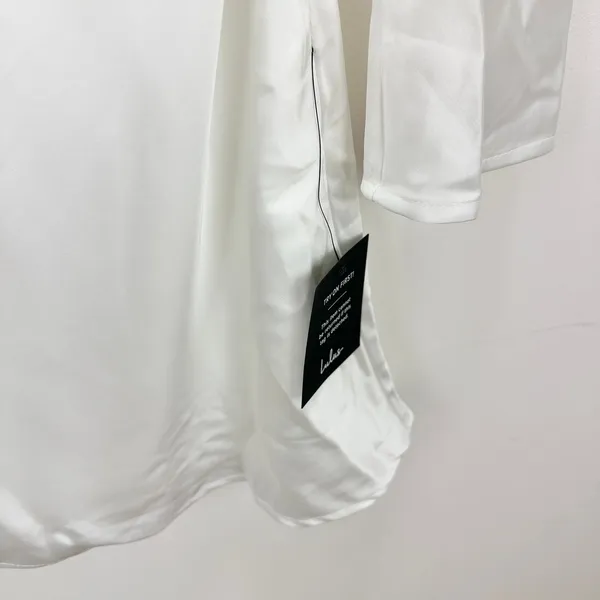 Lulus Luxurious Vision White Satin Off-the-Shoulder Mini Dress Party XS NWT - Image 7