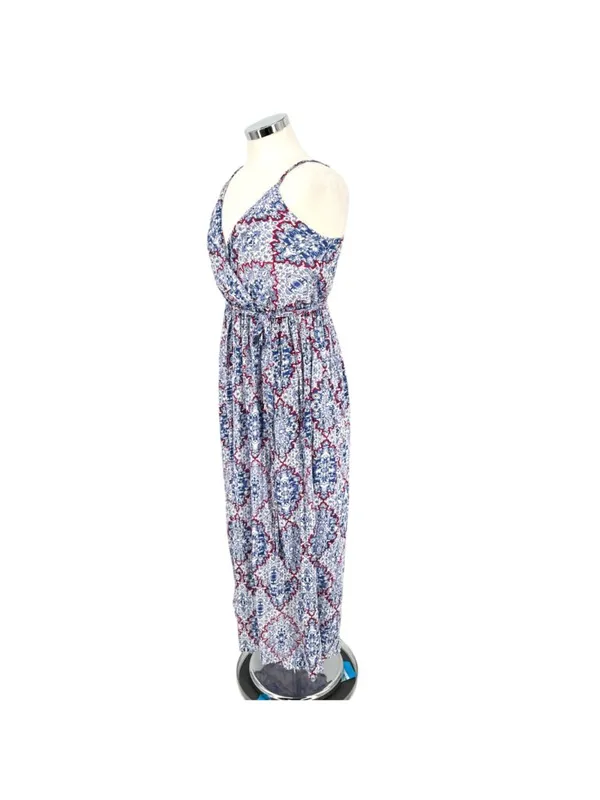 Sim & Sam Printed Summer Maxi Dress Blue Size Small NWT Boho Resortwear - Image 6