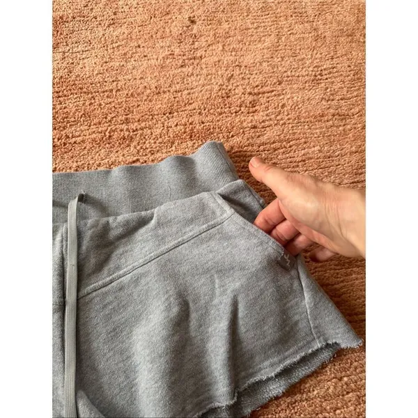 JoyLab Gray High Rise Raw Hem Sweat Shorts Women’s L Cotton Lounge - Image 3