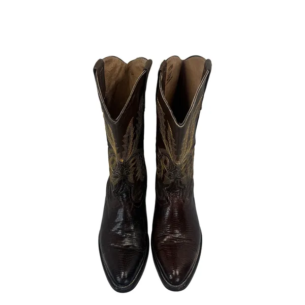 Circle G Boots Womens‎ 6.5 Brown Exotic Lizard Skin Leather Western Cowboy Boho - Image 15
