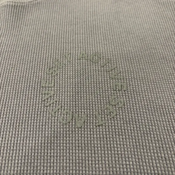 🌟Set Active🌟 Long Sleeve Waffle Knit Cropped T Shirt Top Logo Gray Sz Xs - Image 3