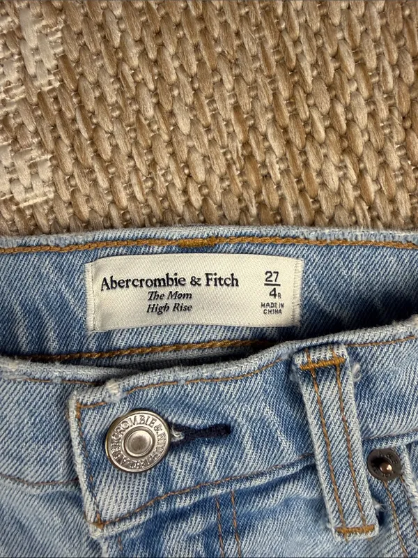 Abercrombie & Fitch Light Blue Distressed Boyfriend Jeans - Image 3