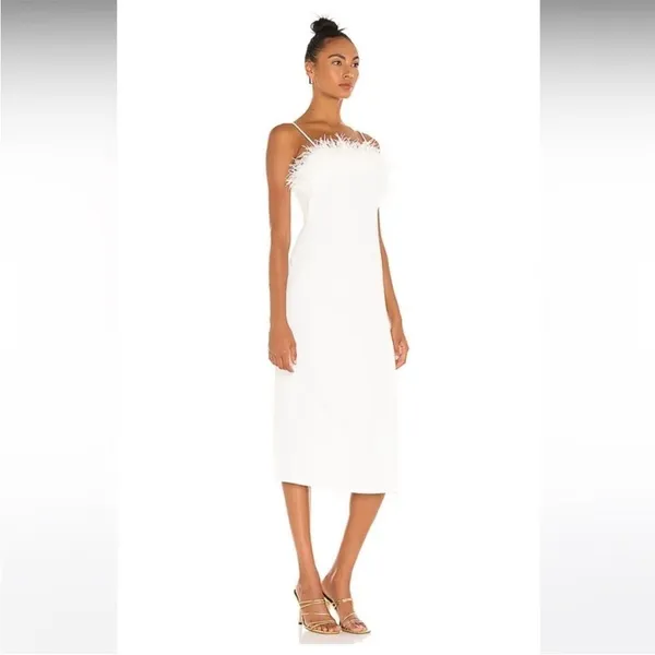 Elliatt | Harley‎ Dress In Ivory With Feathers Size XS - Image 7