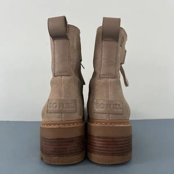 Sorel Joan Now Omega‎ Taupe Suede Waterproof Lace Up Winter Boots - Image 7
