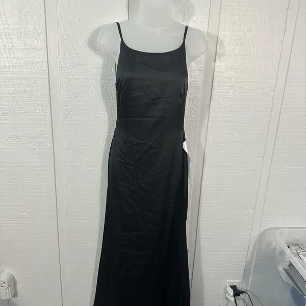 Leena For Mac Duggal Black Spaghetti Strap Dress Size 6 NWT - Image 10