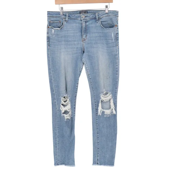 Abercrombie & Fitch Harper Low Rise Super Skinny Jeans Womens 32/14R Blue Denim - Image 2