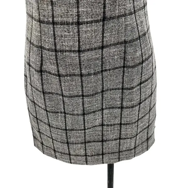 NBD‎ Bynes Mini Dress Gray Black Plaid Sleeveless Size Small - Image 6