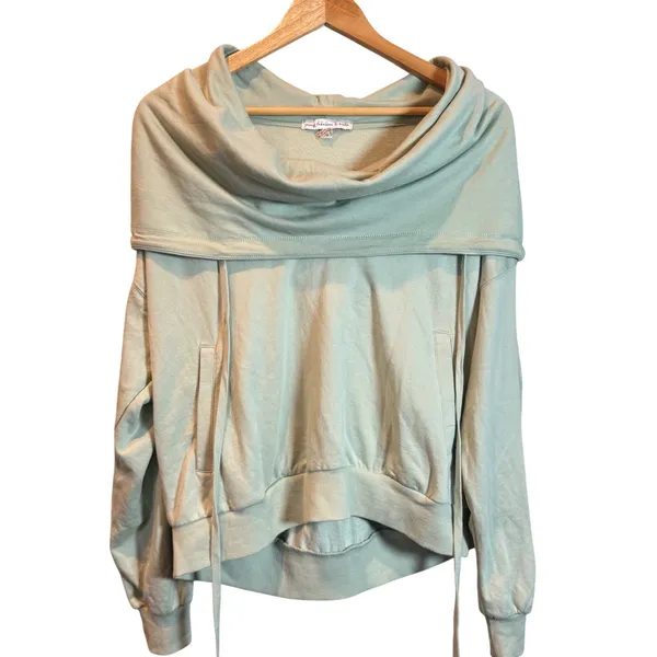 Young‎ Fabulous & Broke Cowl Neck Sweatshirt Pullover Light Green Size S - Image 3