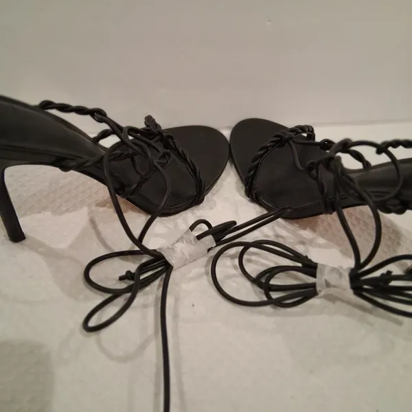 NEW Marc Fisher LTD Bea Twisted Lace-Up Stiletto Heel Sandals Black Size 7.5 - Image 8