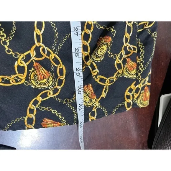 ASTR‎ The Label Mini Dress Chain Reaction Black Gold Chain Print Tie Back Small - Image 9