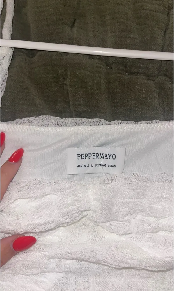 Peppermayo White Lace Mini Dress - Image 3