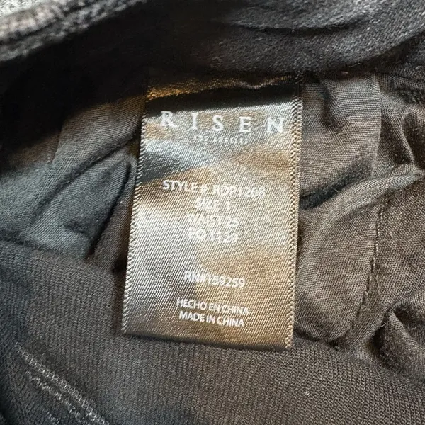 Risen Jeans Womens 1/25 Black Charcoal Skinny High‎ Rise Distressed - Image 6