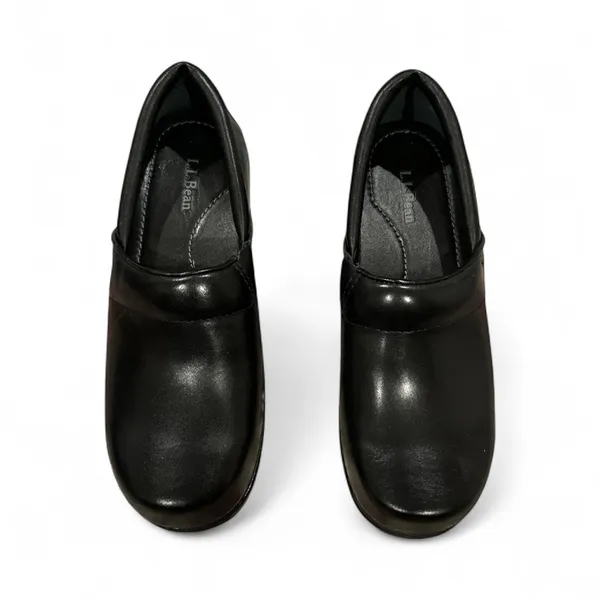 L.L. Bean Clog Women's Black Leather Professional Mules 8 - Image 2