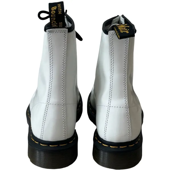 Dr. Marten's Patent Leather White 1460 Lace‎ Up Boots Capsule Grunge Rocker 8 - Image 8