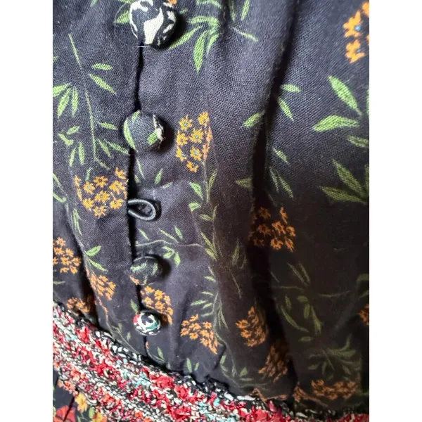 Alice + Olivia Black Clementina Floral Long Sleeve Cotton Mini Dress Size 0 - Image 6